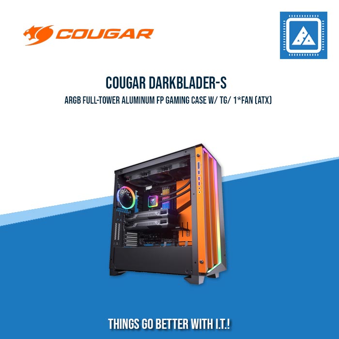 COUGAR DARK BLADER-S RGB FULLTOWER BRUSH ALUMINUM FRONT PANEL TEMPERED GLASS COUGAR DARK BLADER-S RGB FULLTOWER BRUSH ALUMINUM FRONT PANEL TEMPERED GLASS